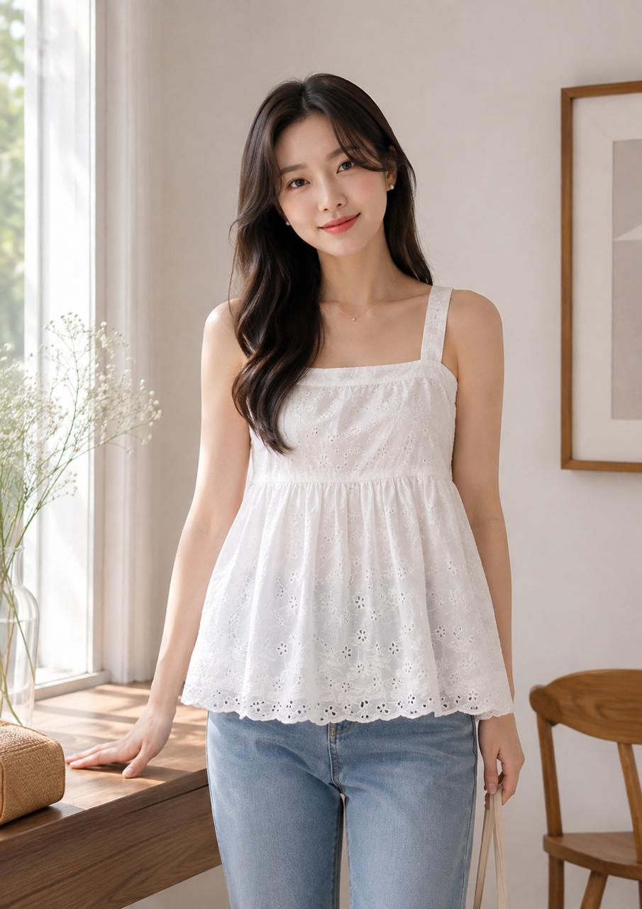 Embroidered Lace Peplum Top2