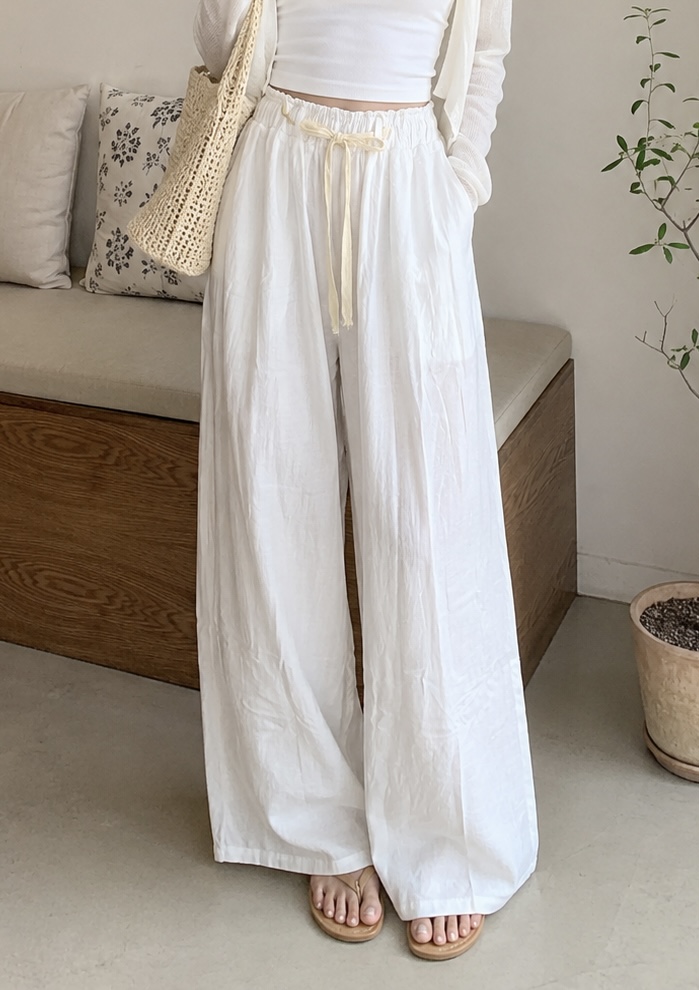 Chaily Seoul Breeze Wide-Leg Pants – Ivory White