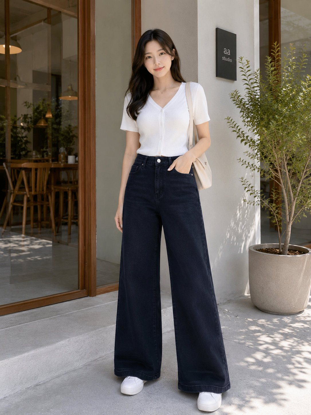 Midnight Flow Wide Leg Jeans