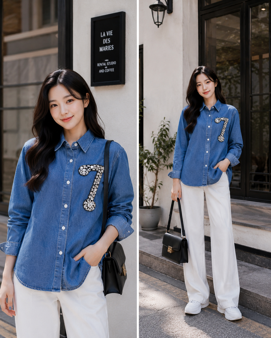 Crystal Seven Denim Oversized Shirt