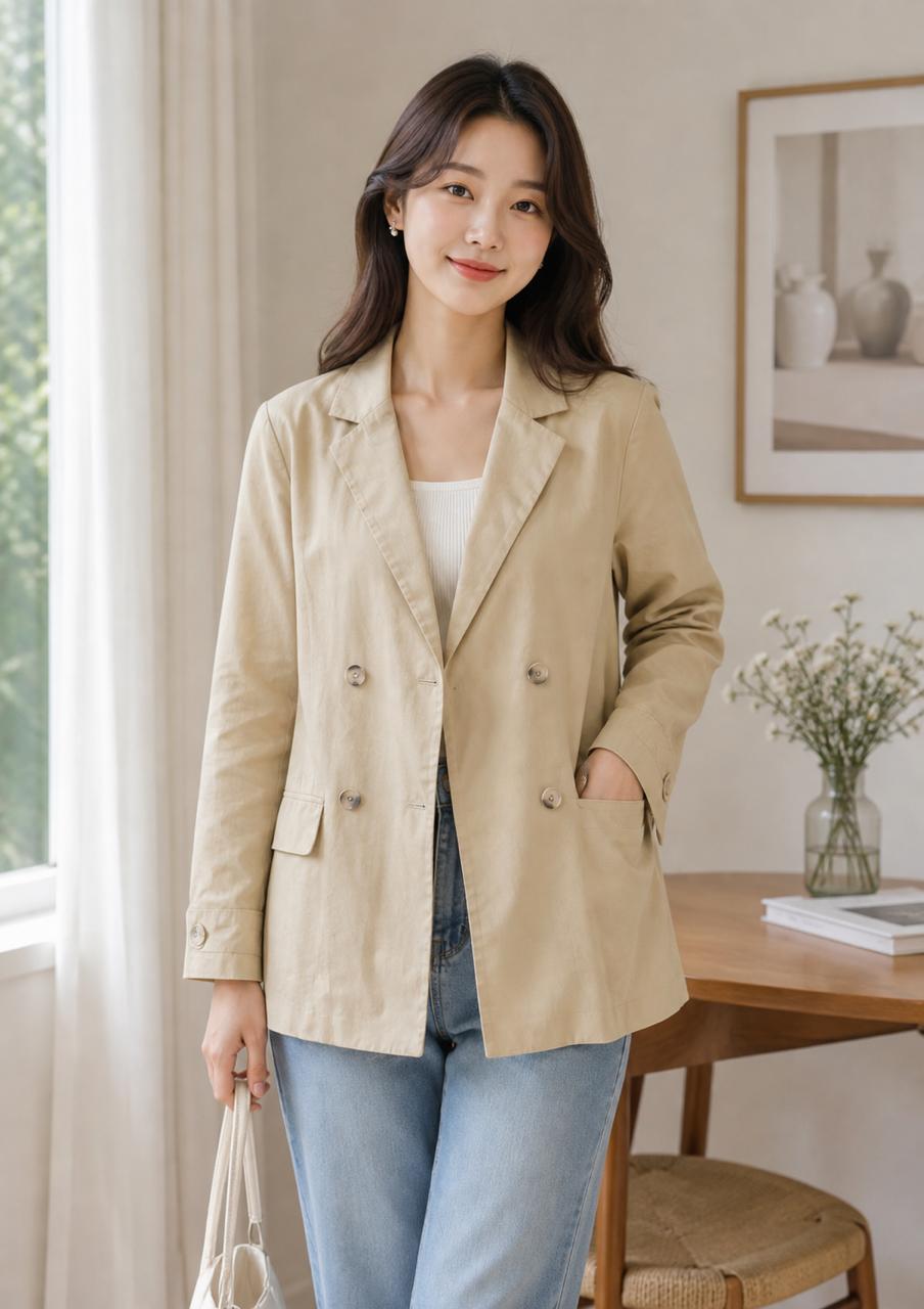 Classic Double-Breasted Blazer Jacket