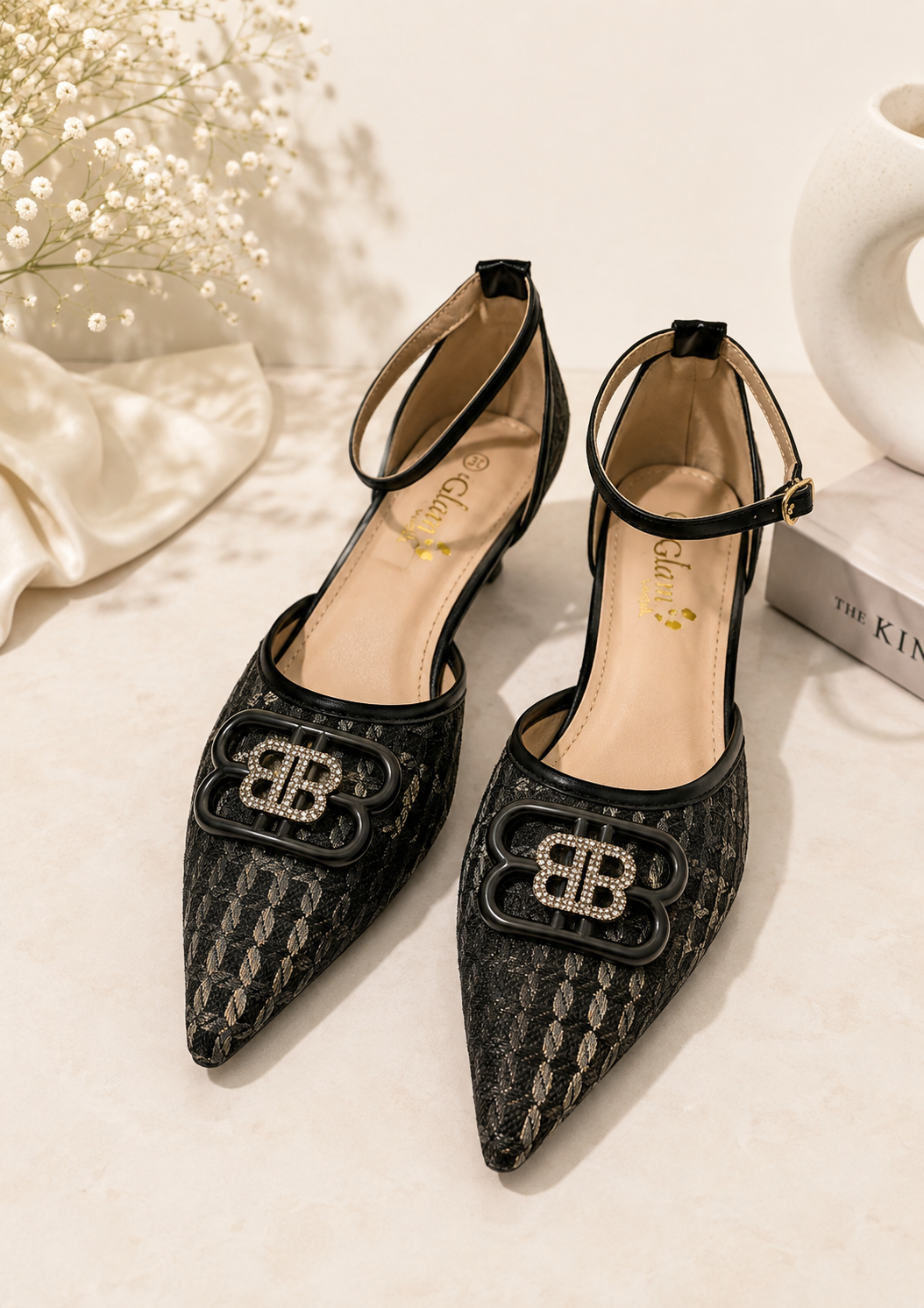 Grace Weave Pointed Heel Sandals
