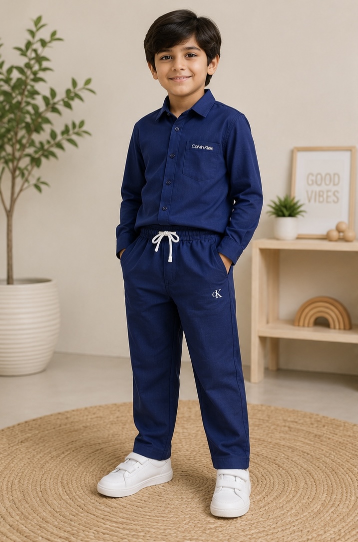 Kids Classic Shirt & Relaxed Pants Co-Ord Set