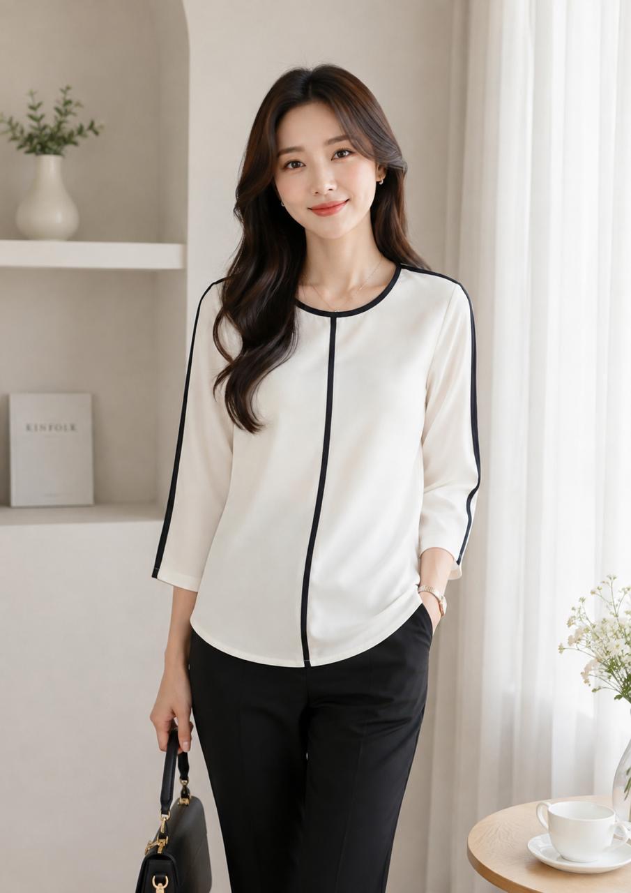 Contrast Trim Classic Top