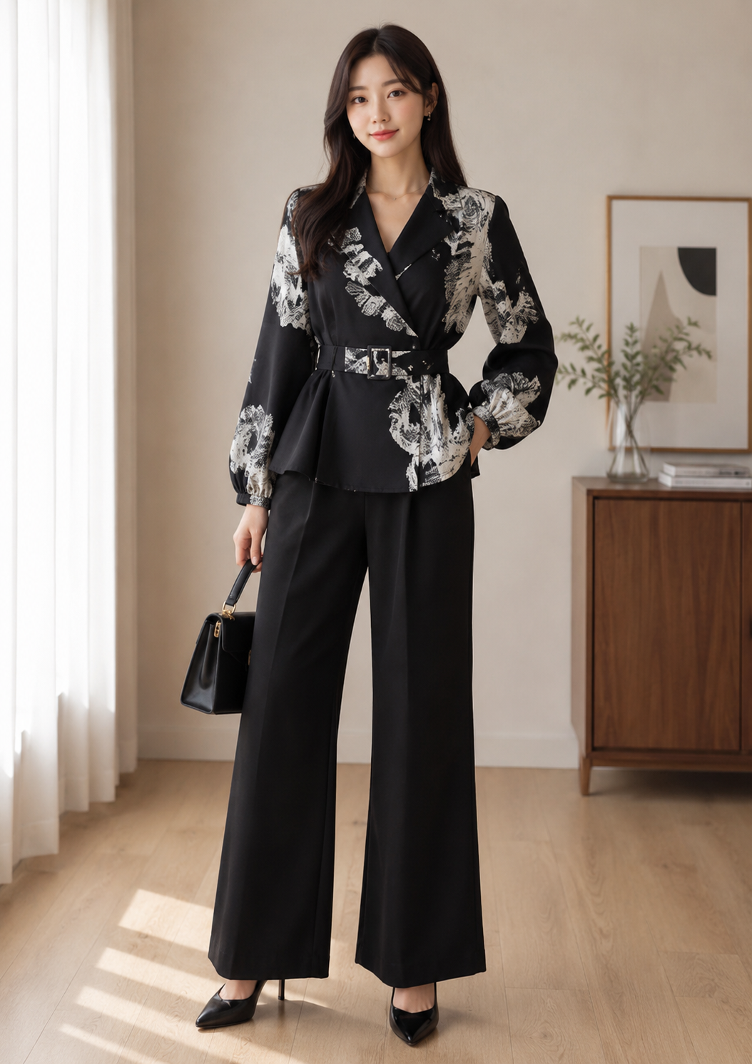 Floral Belted Blazer Co-Ord Set