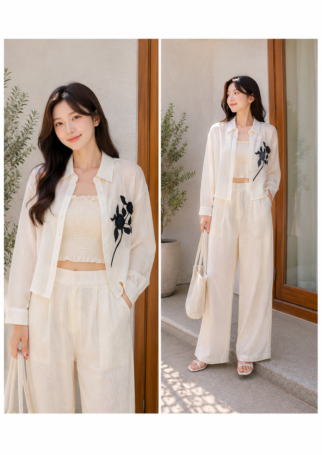 Ivory Bloom Three-Piece Co-ord Set
