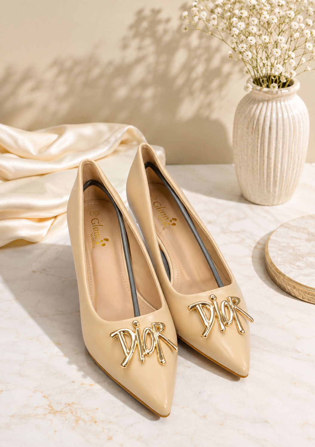 Luxe Pointed Toe Kitten Heel Pumps
