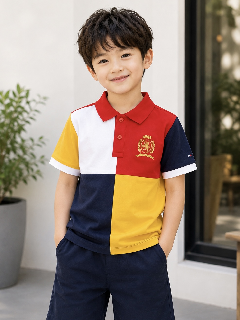 Boys Heritage Crest Kids Polo T-Shirt