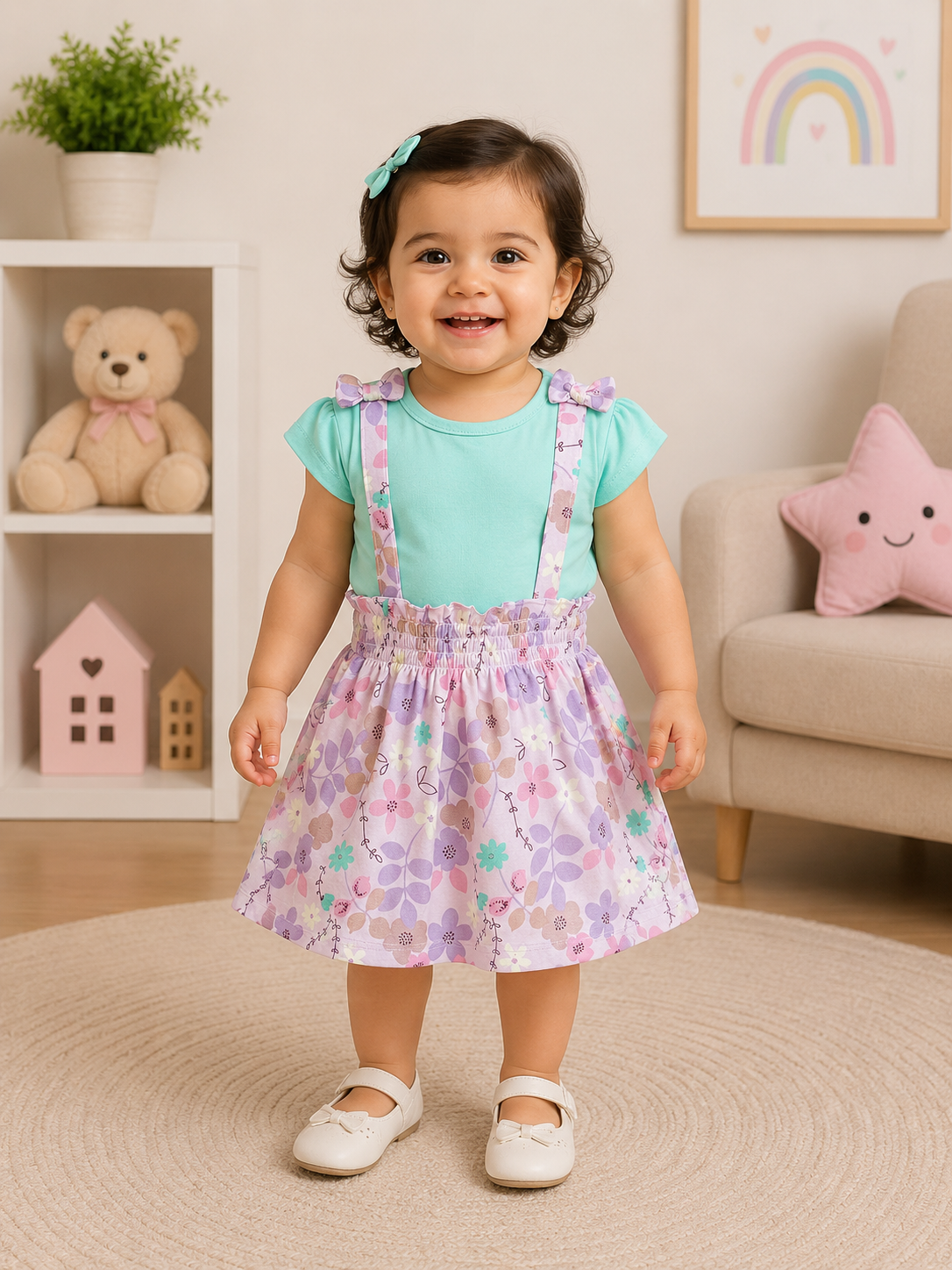 Floral Garden Suspender Dress