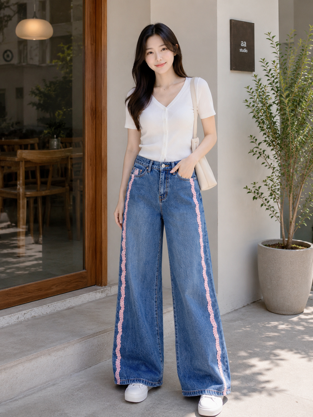Grace Detail High-Rise Denim