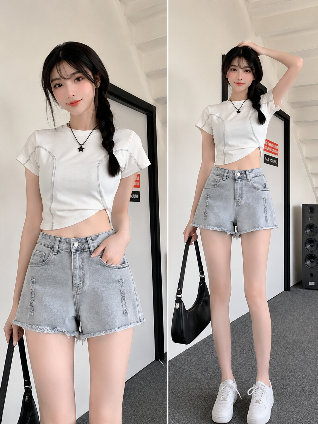EdgeCraft Distressed Denim Shorts