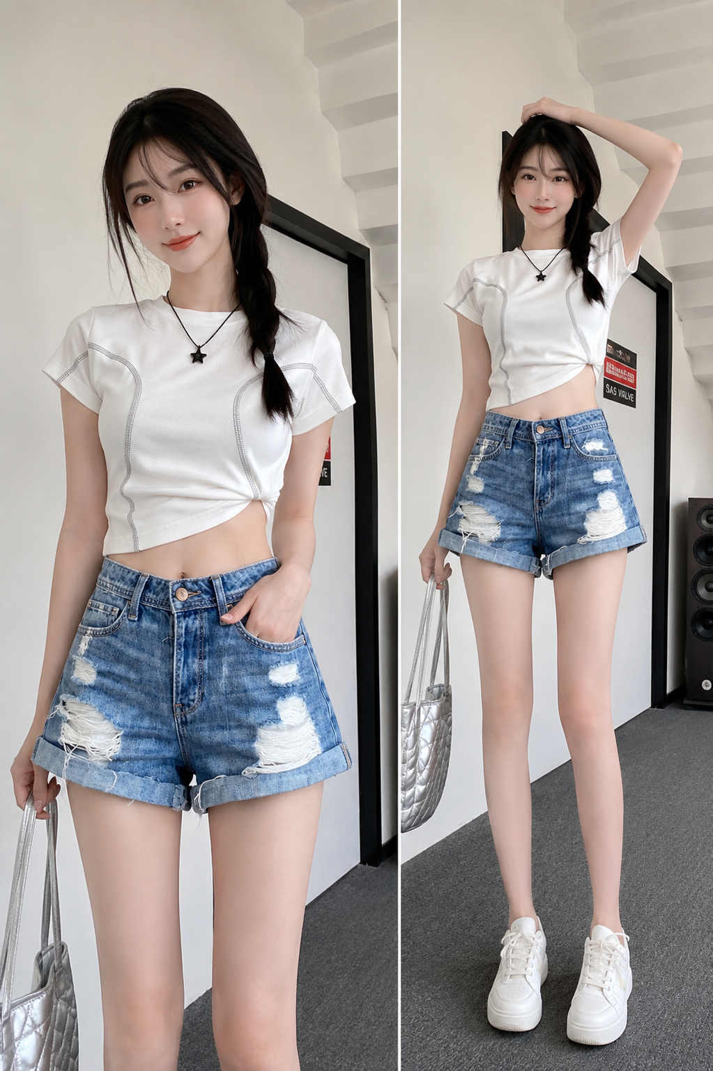 Edge Rush Distressed Denim Shorts