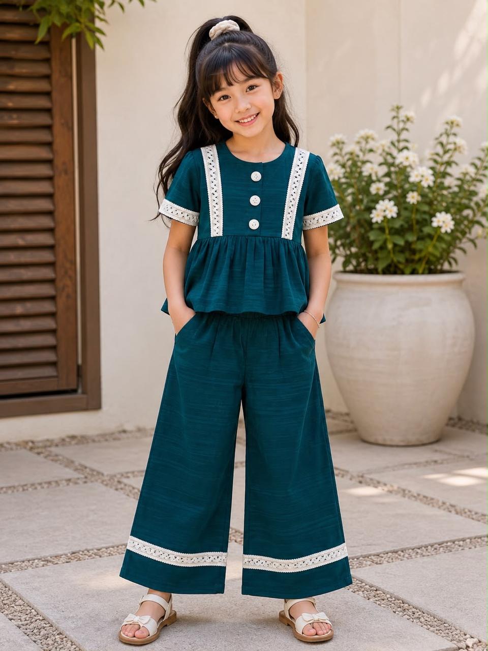 Lace Detail Peplum Co-Ord Set232