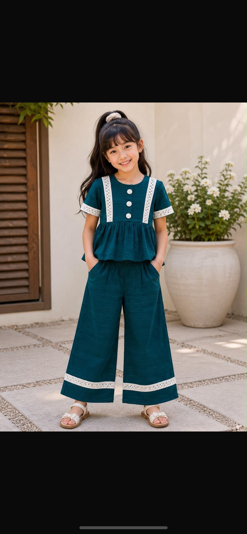 Lace Detail Peplum Co-Ord Set